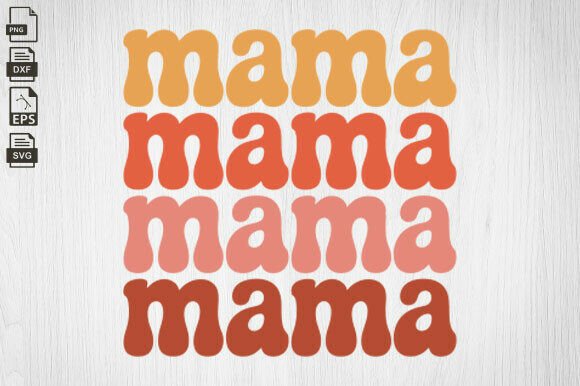 Retro Mama SVG, Stacked Mom SVG