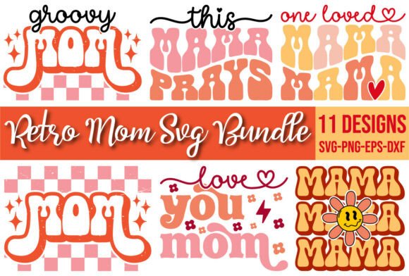 Retro Mom SVG Bundle Groovy Mama SVG